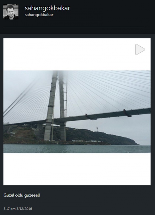 Şahan Gökbakar'dan rekor kıran 3. köprü paylaşımı!